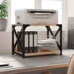 Printer Stand with 2 Shelves, Sonoma Oak, 44x26x31.5 cm